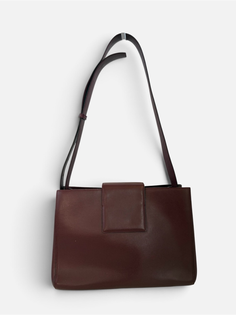 Cartier Burgundy Leather Shoulder Bag with Signature Flap - Picture 2 of 9